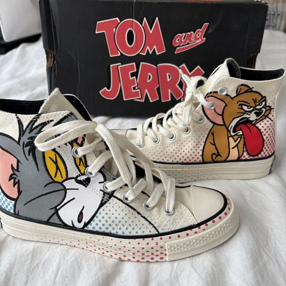 Converse x Tom and Jerry Chuck 70 High Top Sneakers Rare Women Size 6.5 LE